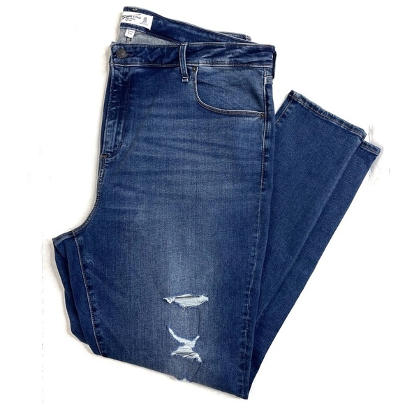 Abercrombie and Fitch Curve Love Distressed The Super Skinny High Rise Jeans - Picture 4 of 6